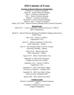 2023 Calendar of Events