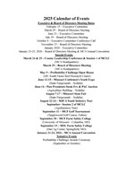 2025 Calendar of Events 