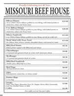 2024 Beef House Menu